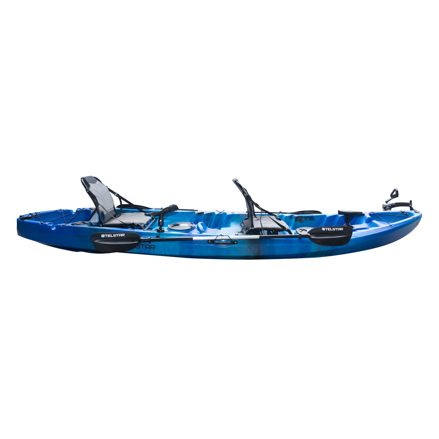 Caiac turism și de pescuit pentru familie – 2+1 locuri, 370 cm, cu echipare completă2