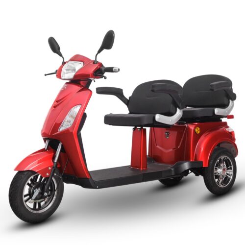 Tricicletă Electrică rosie, Fără Permis, Motor 1000W (max. 2500W)