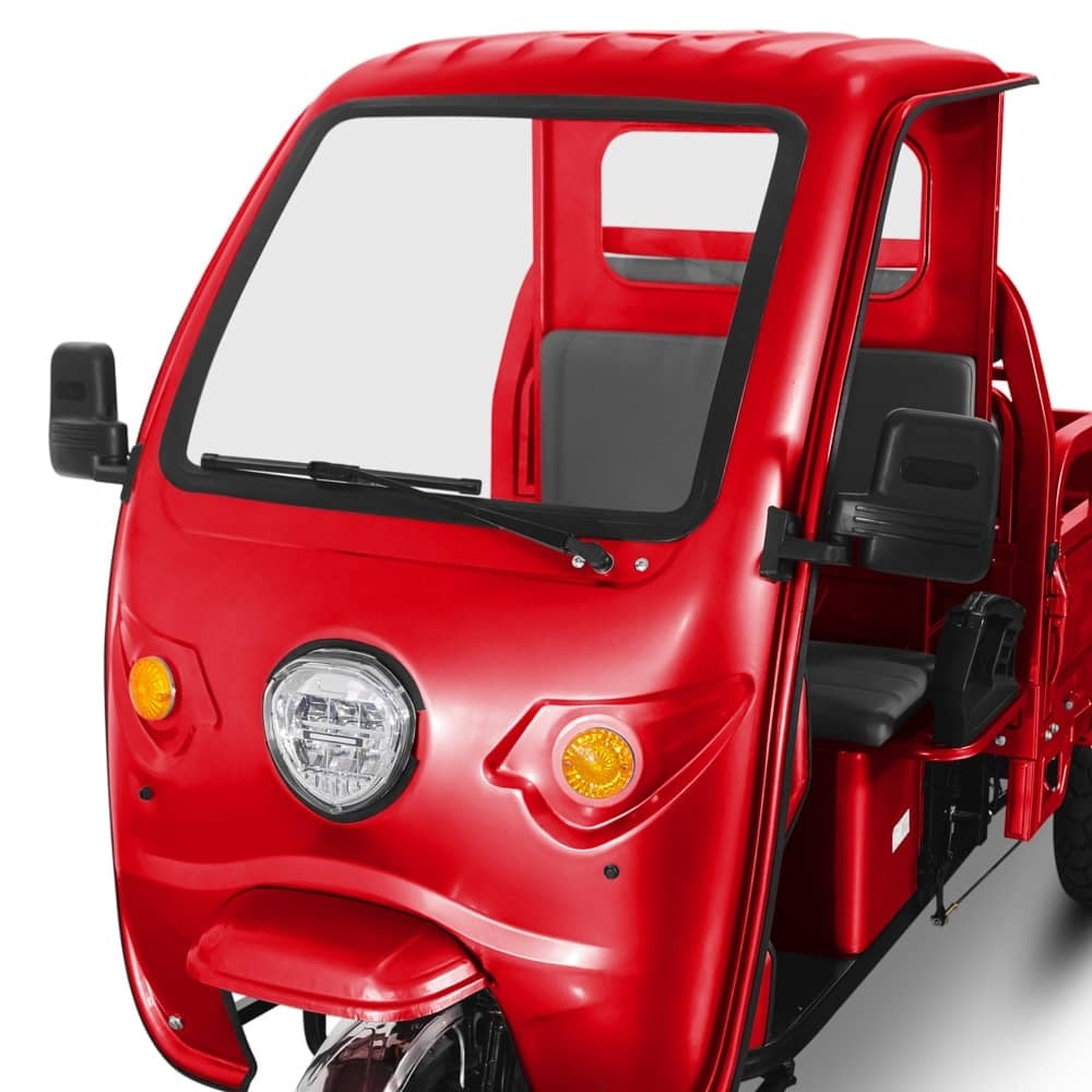 Triciclu Electric rosu Hercules, motor 3900W, 72V, 60Ah, Fără Permis, Tuk Tuk cu cabină8