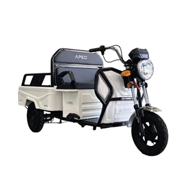 Tuk Tuk Electric 1000W, Fără Permis, Cu Benă, Alb