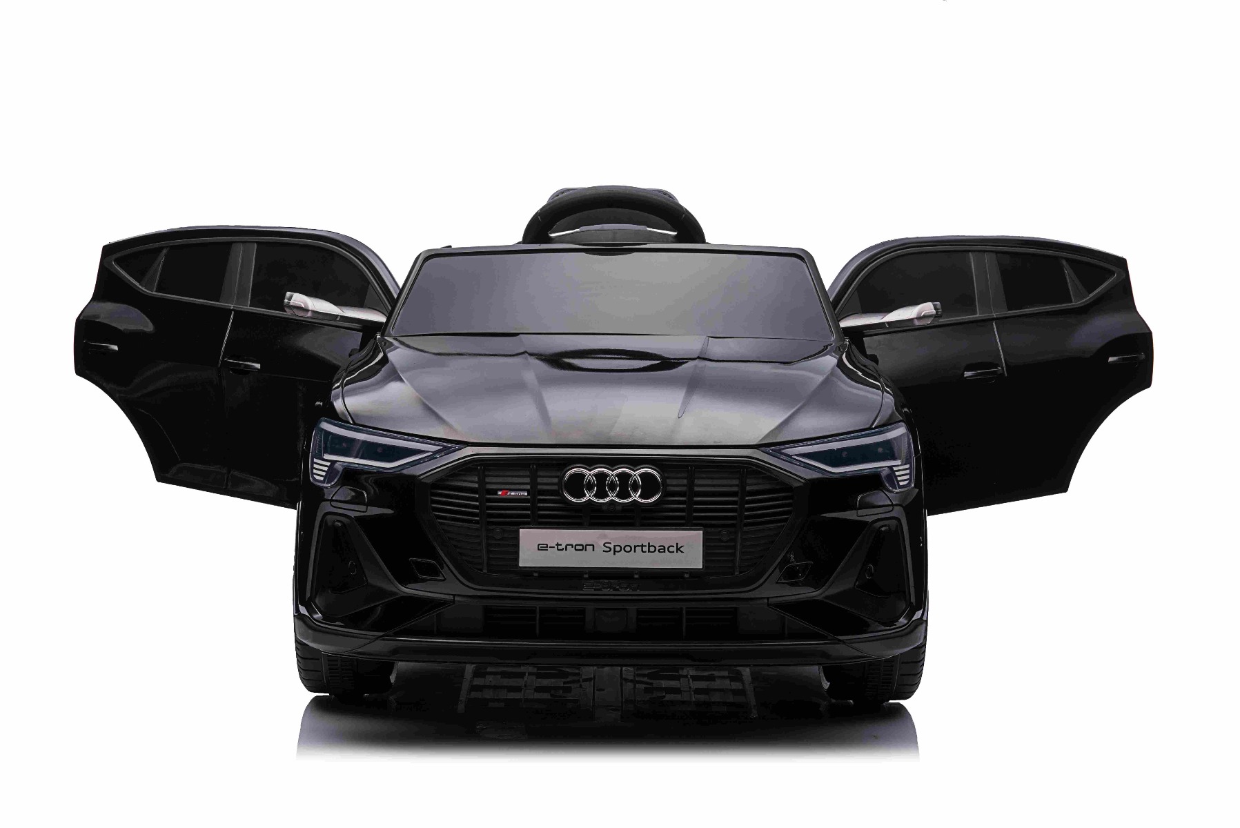 Maşinuţa electrica copii Audi E-tron Sportback 12V, negru, scaun lat cu un singur loc și centură de siguranță cu prindere în trei puncte, telecomandă 2.4 GHz, intrare USB/AUX, suspensie, baterie litiu, lumini LED, motor 2 x 25W, licență ORIGINALĂ - imagine 7