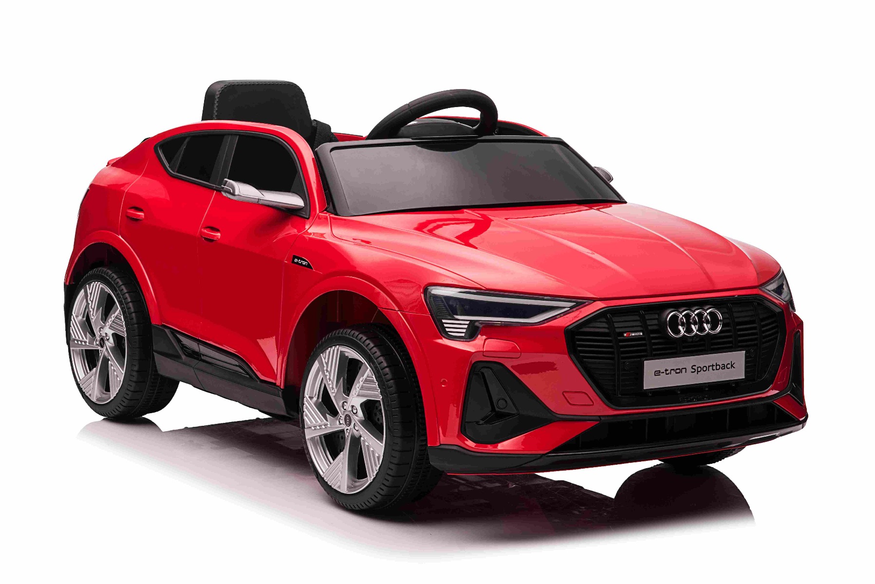 Maşinuţa electrica copii Audi E-tron Sportback 12V, roșu, scaun lat cu un singur loc și centură de siguranță cu prindere în trei puncte, telecomandă 2.4 GHz, intrare USB/AUX, suspensie, baterie litiu, lumini LED, motor 2 x 25W, licență ORIGINALĂ - imagine 4