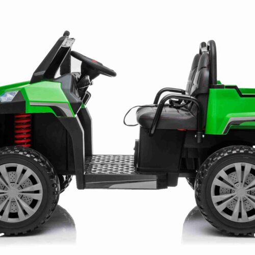 Mașinuță electrică pentru copii FARM RIDER 4X4 cu tracțiune integrală, baterie 2x12V, roți EVA, suspensii, telecomandă 2,4 GHz, 2 locuri, MP3 player cu intrare USB / SD, Bluetooth