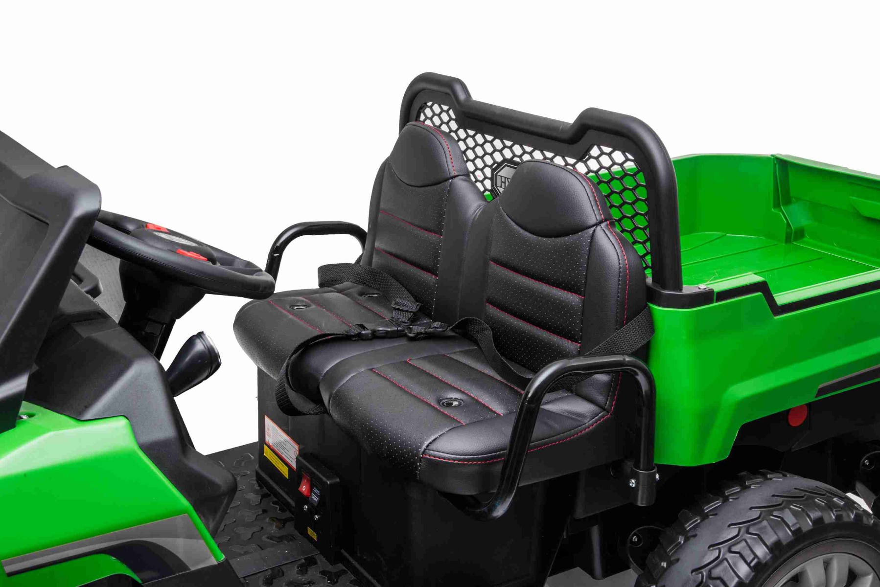 Mașină electrică copii FARM RIDER 6X6 cu tracțiune pe 4 roți, baterie 2x12V, roți EVA, suspensii, telecomandă 2,4 GHz, 2 locuri, MP3 player cu intrare USB / SD, Bluetooth - imagine 5