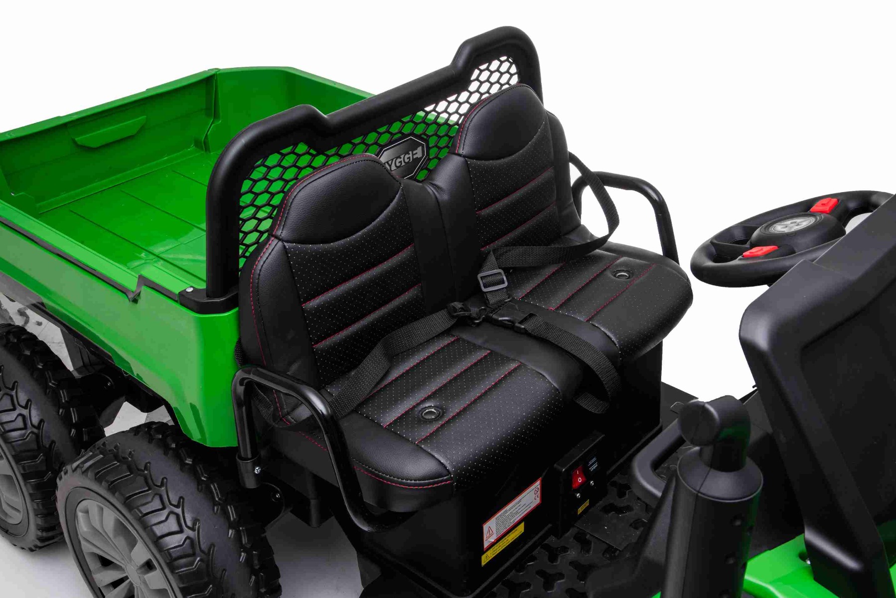 Mașină electrică copii FARM RIDER 6X6 cu tracțiune pe 4 roți, baterie 2x12V, roți EVA, suspensii, telecomandă 2,4 GHz, 2 locuri, MP3 player cu intrare USB / SD, Bluetooth - imagine 6