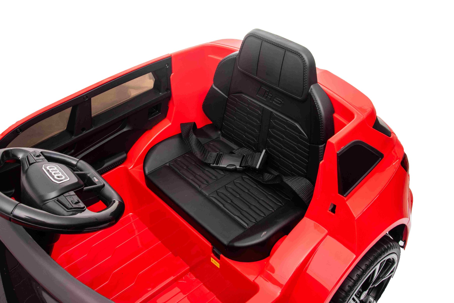 Mașină electrică Audi RS6, 12V, scaun piele, telecomandă 2.4GHz, comutator funcție telecomandă/ pedală, intrare USB, lumini LED, baterie 12V, roți moi EVA, 2 X MOTOR, roșu, licență ORIGINALĂ - imagine 6