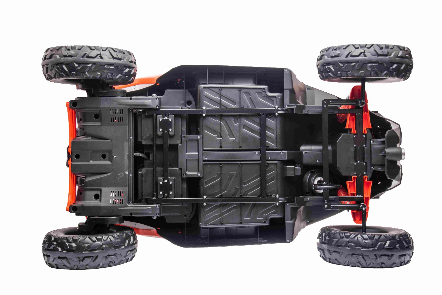 Mașină electrică copii Can-am Maverick 24V, roșu, cu două locuri, suspensie spate, telecomandă 2,4 Ghz, Baterie litiu portabilă, 4 motoare de 200 W, roți EVA, scaune din piele, player MP3 cu intrare USB/SD, model cu licență - imagine 12