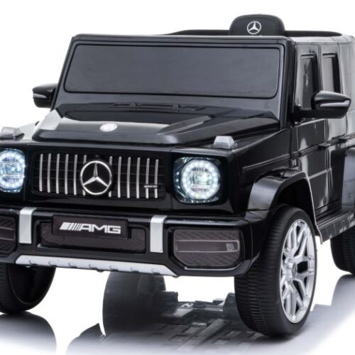 Mașinuță electrică Mercedes G63 12V, negru, scaun individual, suspensii față/spate, baterie litiu, telecomandă 2.4 GHz, 2XMOTOR, USB, Bluetooth, licență ORIGINALĂ