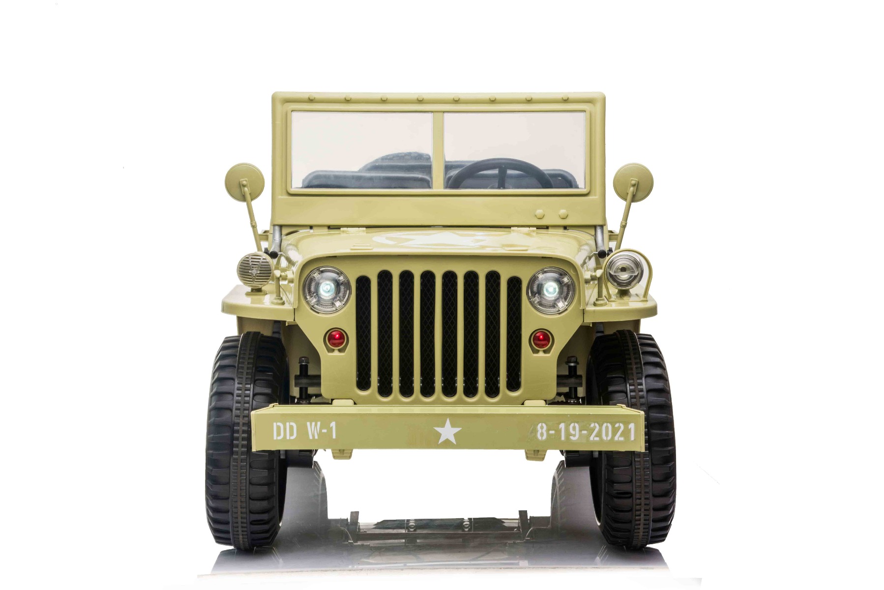 Mașinuță electrică pentru copii SUA ARMY-4X4, cu trei locuri, MP3 Player cu intrare USB / SD, suspensie integrală, lumini LED, parbriz pliabil, baterie portabilă 12V14AH, roți EVA, scaune din piele, telecomandă de 2,4 GHz, 4x4 - imagine 2