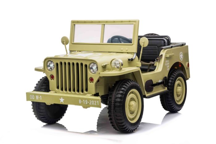 Mașinuță electrică pentru copii SUA ARMY-4X4, cu trei locuri, MP3 Player cu intrare USB / SD, suspensie integrală, lumini LED, parbriz pliabil, baterie portabilă 12V14AH, roți EVA, scaune din piele, telecomandă de 2,4 GHz, 4x4