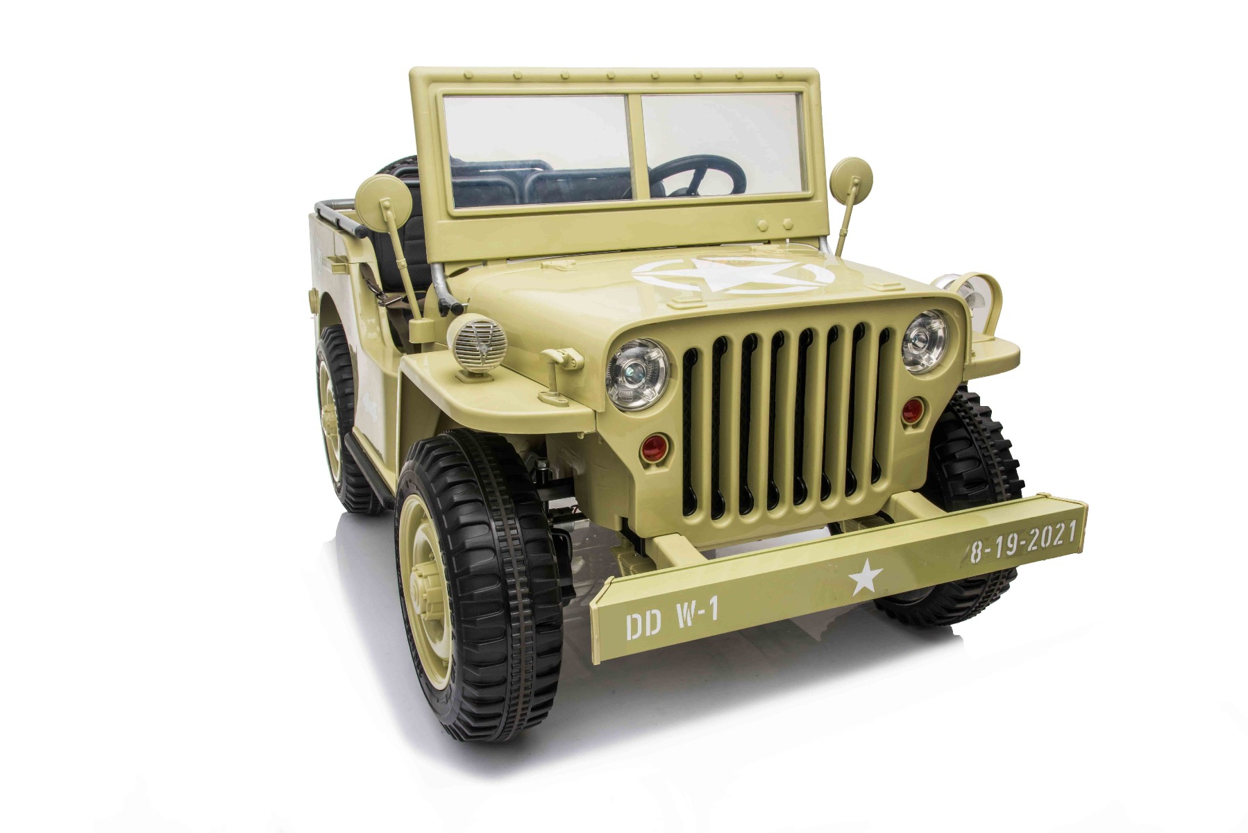Mașinuță electrică pentru copii SUA ARMY-4X4, cu trei locuri, MP3 Player cu intrare USB / SD, suspensie integrală, lumini LED, parbriz pliabil, baterie portabilă 12V14AH, roți EVA, scaune din piele, telecomandă de 2,4 GHz, 4x4 - imagine 6