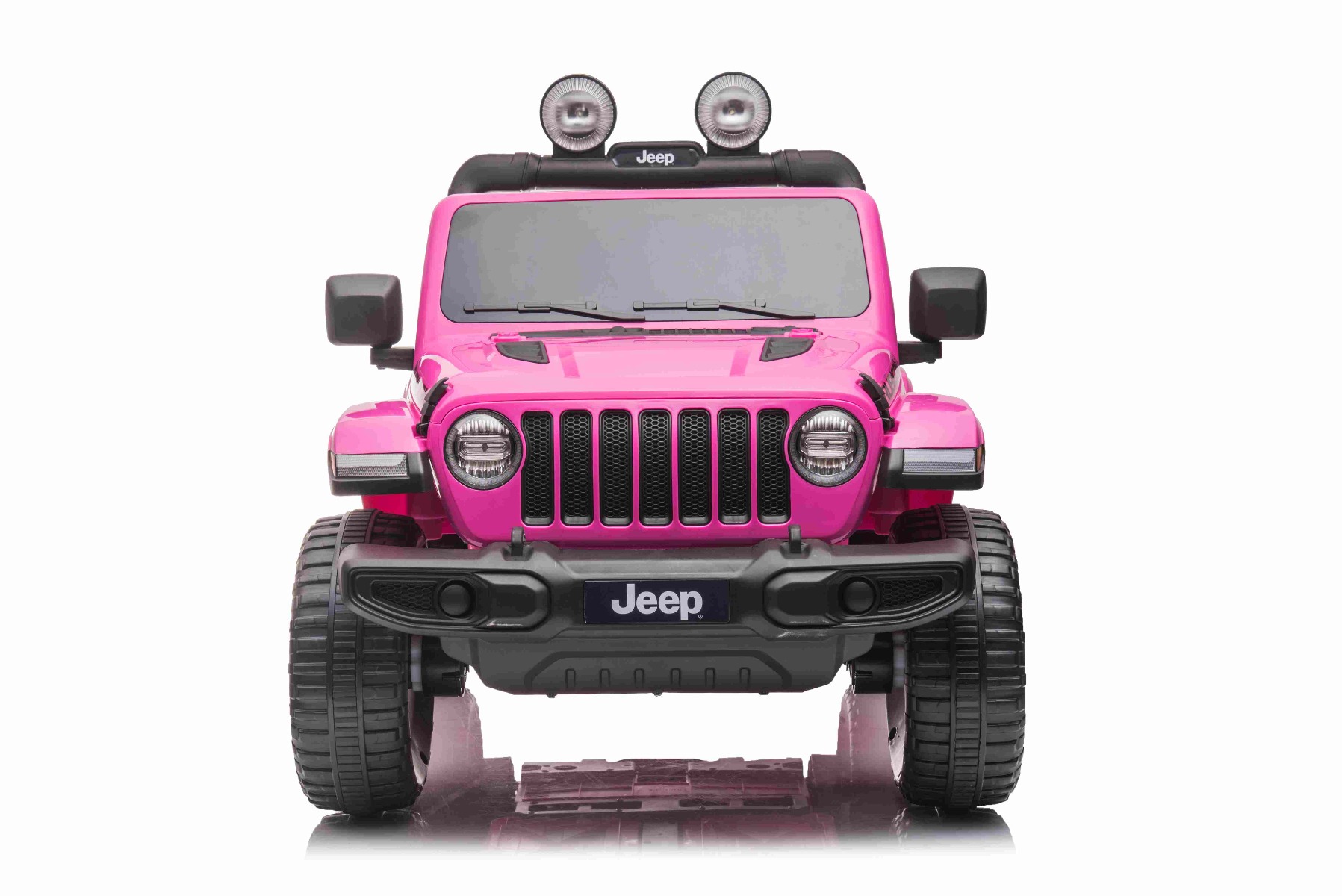 Mașinuță electrică pentru copii JEEP Wrangler, Roz, scaun din piele, Radio cu intrare Bluetooth și USB, unitate 4x4, baterie cu litiu, roți EVA, suspensii spate, telecomandă de 2,4 GHz, comutator funcție telecomandă/ pedală, licențiat - imagine 3