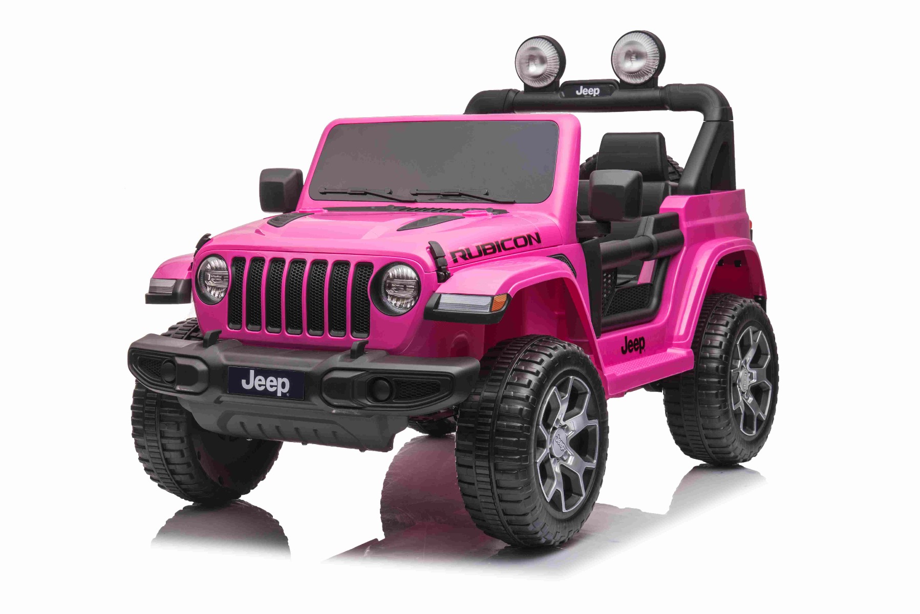 Mașinuță electrică pentru copii JEEP Wrangler, Roz, scaun din piele, Radio cu intrare Bluetooth și USB, unitate 4x4, baterie cu litiu, roți EVA, suspensii spate, telecomandă de 2,4 GHz, comutator funcție telecomandă/ pedală, licențiat - imagine 4