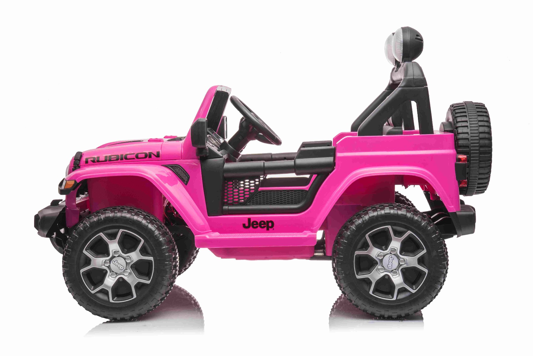 Mașinuță electrică pentru copii JEEP Wrangler, Roz, scaun din piele, Radio cu intrare Bluetooth și USB, unitate 4x4, baterie cu litiu, roți EVA, suspensii spate, telecomandă de 2,4 GHz, comutator funcție telecomandă/ pedală, licențiat - imagine 5
