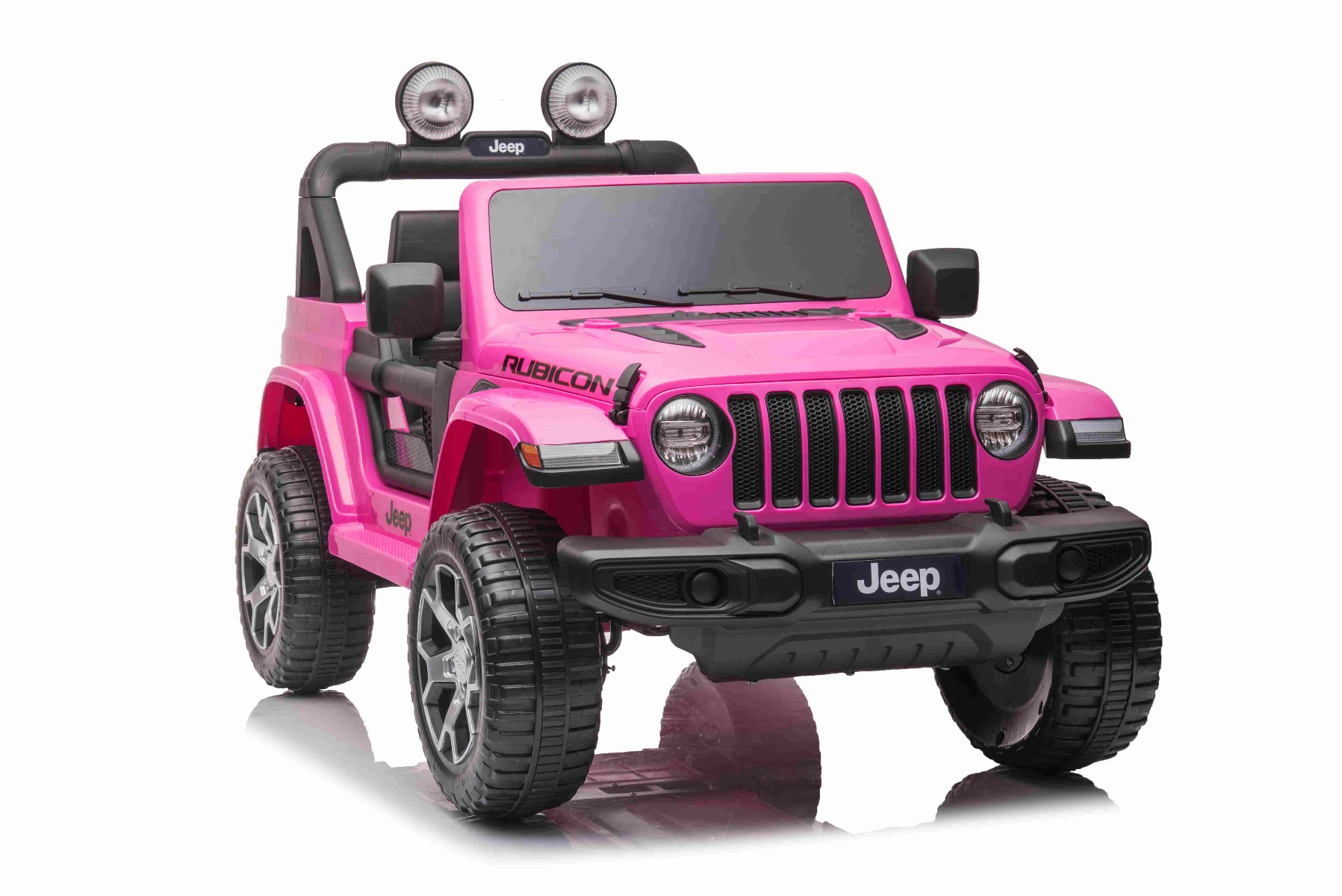 Mașinuță electrică pentru copii JEEP Wrangler, Roz, scaun din piele, Radio cu intrare Bluetooth și USB, unitate 4x4, baterie cu litiu, roți EVA, suspensii spate, telecomandă de 2,4 GHz, comutator funcție telecomandă/ pedală, licențiat - imagine 8