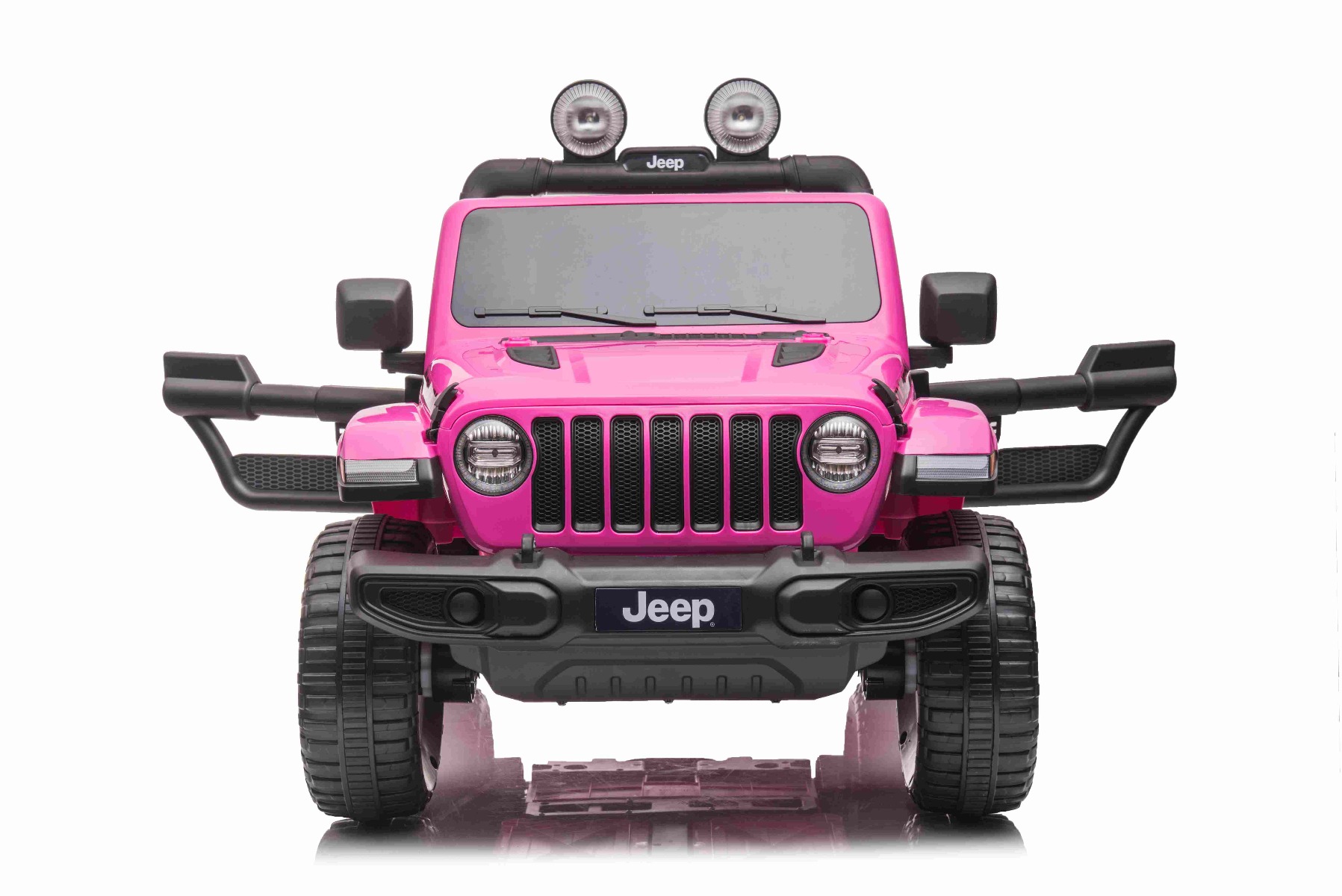 Mașinuță electrică pentru copii JEEP Wrangler, Roz, scaun din piele, Radio cu intrare Bluetooth și USB, unitate 4x4, baterie cu litiu, roți EVA, suspensii spate, telecomandă de 2,4 GHz, comutator funcție telecomandă/ pedală, licențiat - imagine 9