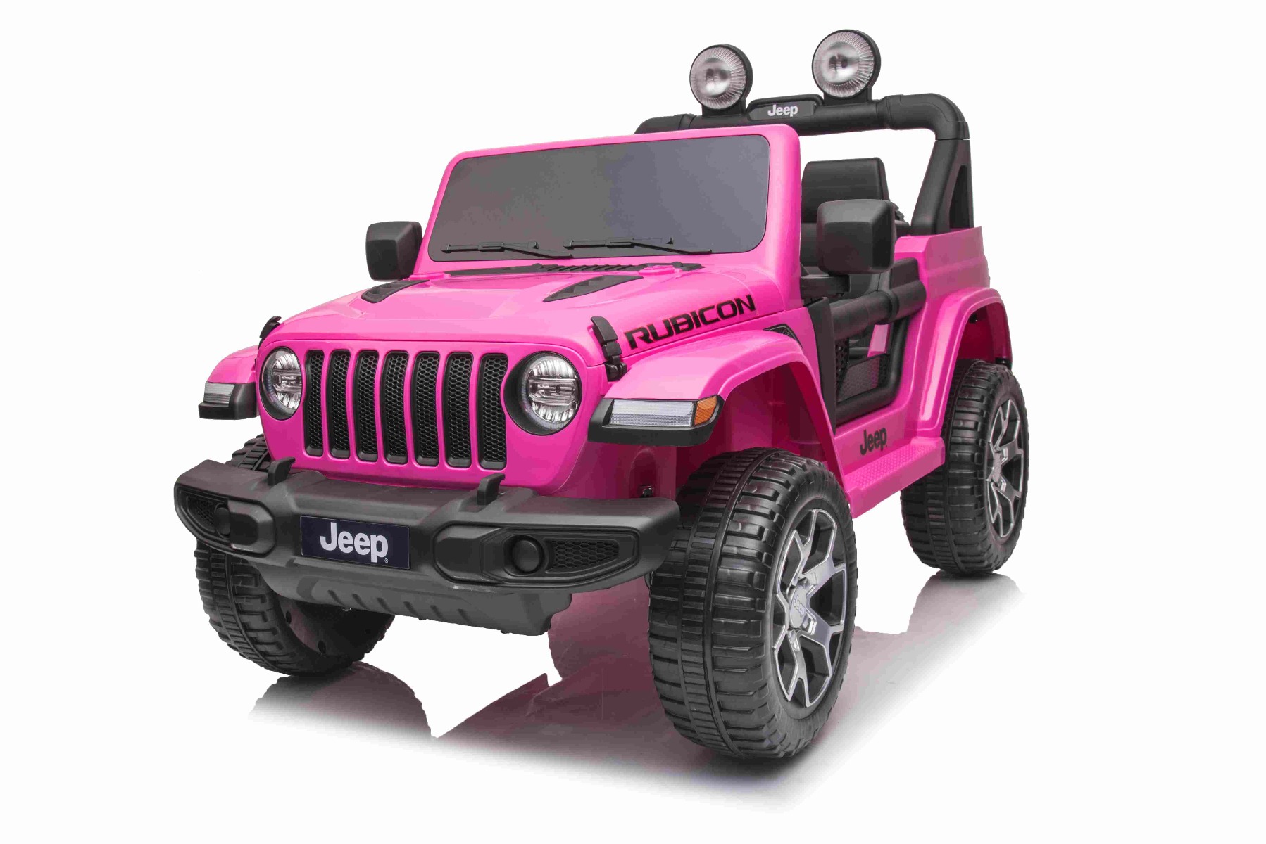 Mașinuță electrică pentru copii JEEP Wrangler, Roz, scaun din piele, Radio cu intrare Bluetooth și USB, unitate 4x4, baterie cu litiu, roți EVA, suspensii spate, telecomandă de 2,4 GHz, comutator funcție telecomandă/ pedală, licențiat - imagine 13