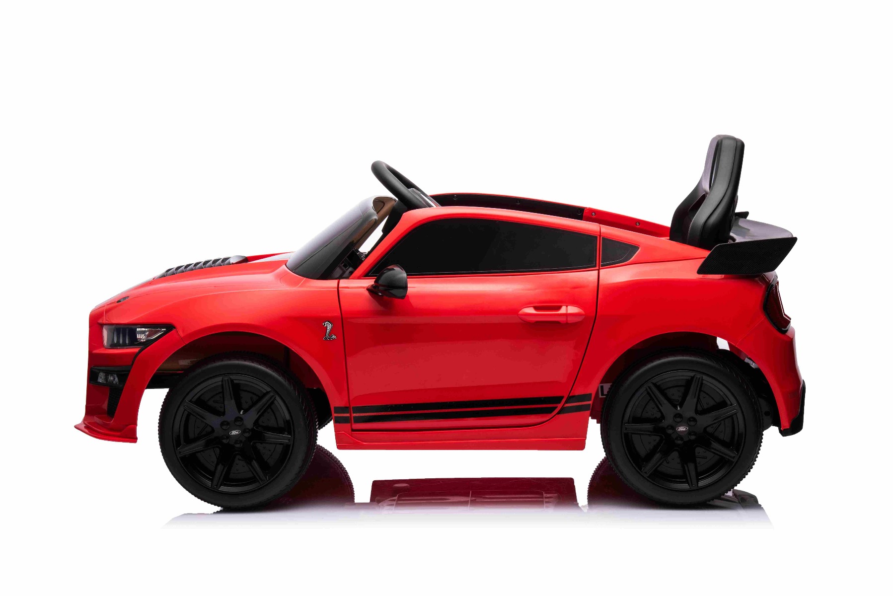 Mașină electrică copii Ford Shelby Mustang GT 500 Cobra, roșu, telecomandă 2,4 GHz, intrare USB, lumini LED, motor 2 x 30 W, licență ORIGINALĂ - imagine 3