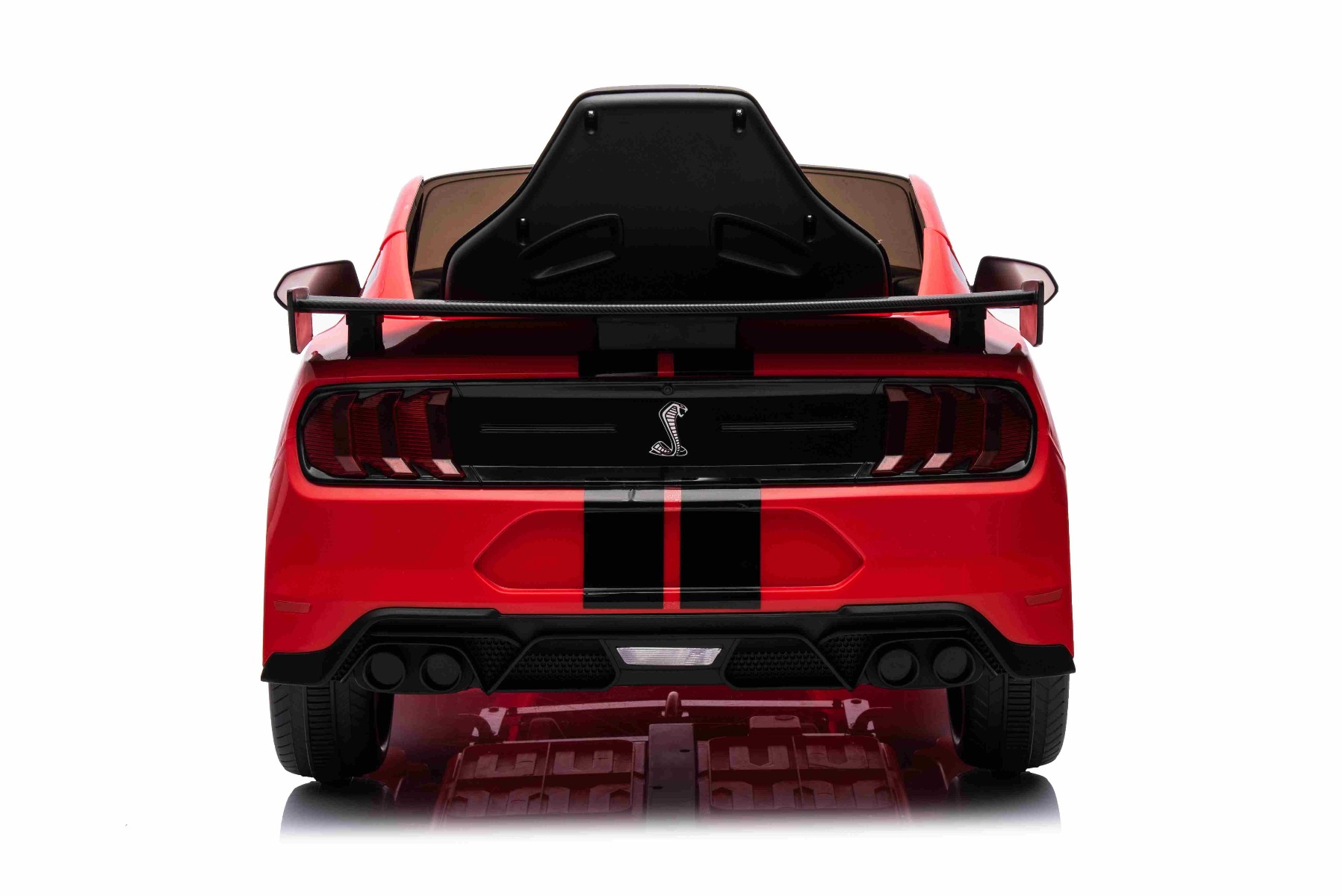 Mașină electrică copii Ford Shelby Mustang GT 500 Cobra, roșu, telecomandă 2,4 GHz, intrare USB, lumini LED, motor 2 x 30 W, licență ORIGINALĂ - imagine 5