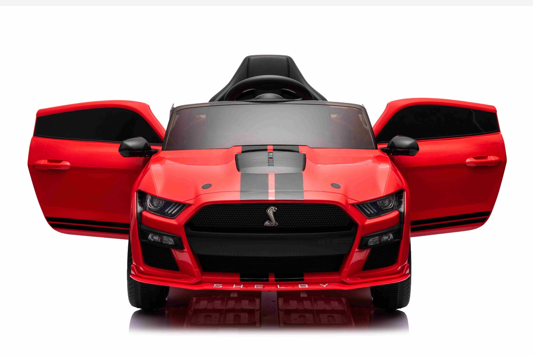 Mașină electrică copii Ford Shelby Mustang GT 500 Cobra, roșu, telecomandă 2,4 GHz, intrare USB, lumini LED, motor 2 x 30 W, licență ORIGINALĂ - imagine 7