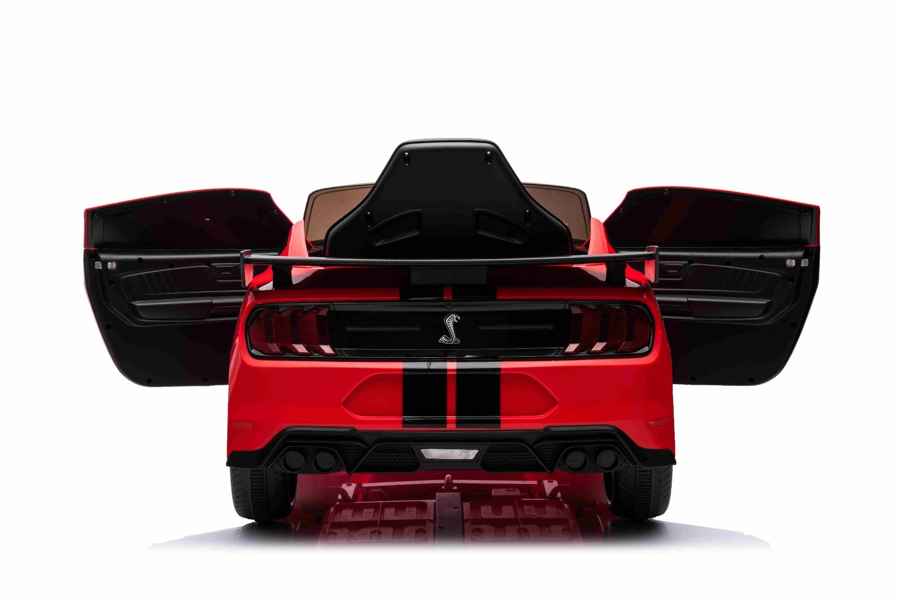 Mașină electrică copii Ford Shelby Mustang GT 500 Cobra, roșu, telecomandă 2,4 GHz, intrare USB, lumini LED, motor 2 x 30 W, licență ORIGINALĂ - imagine 9