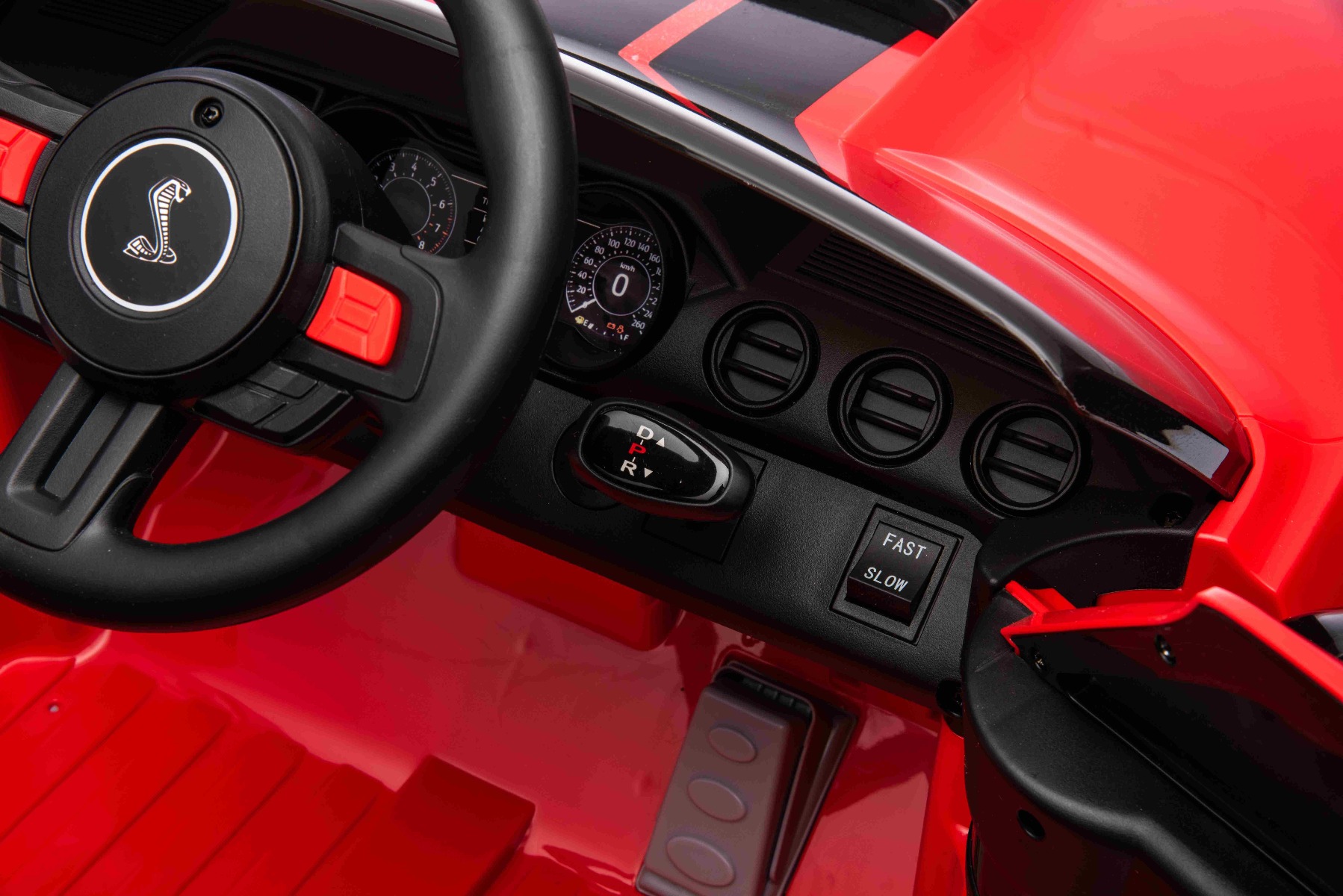 Mașină electrică copii Ford Shelby Mustang GT 500 Cobra, roșu, telecomandă 2,4 GHz, intrare USB, lumini LED, motor 2 x 30 W, licență ORIGINALĂ - imagine 18
