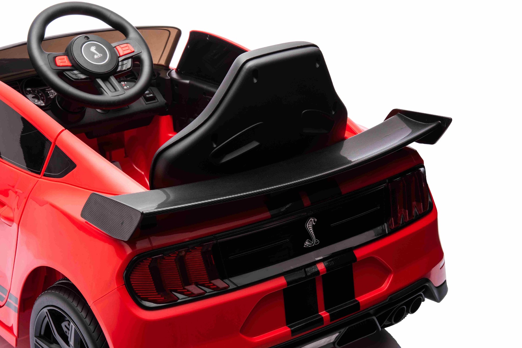 Mașină electrică copii Ford Shelby Mustang GT 500 Cobra, roșu, telecomandă 2,4 GHz, intrare USB, lumini LED, motor 2 x 30 W, licență ORIGINALĂ - imagine 23