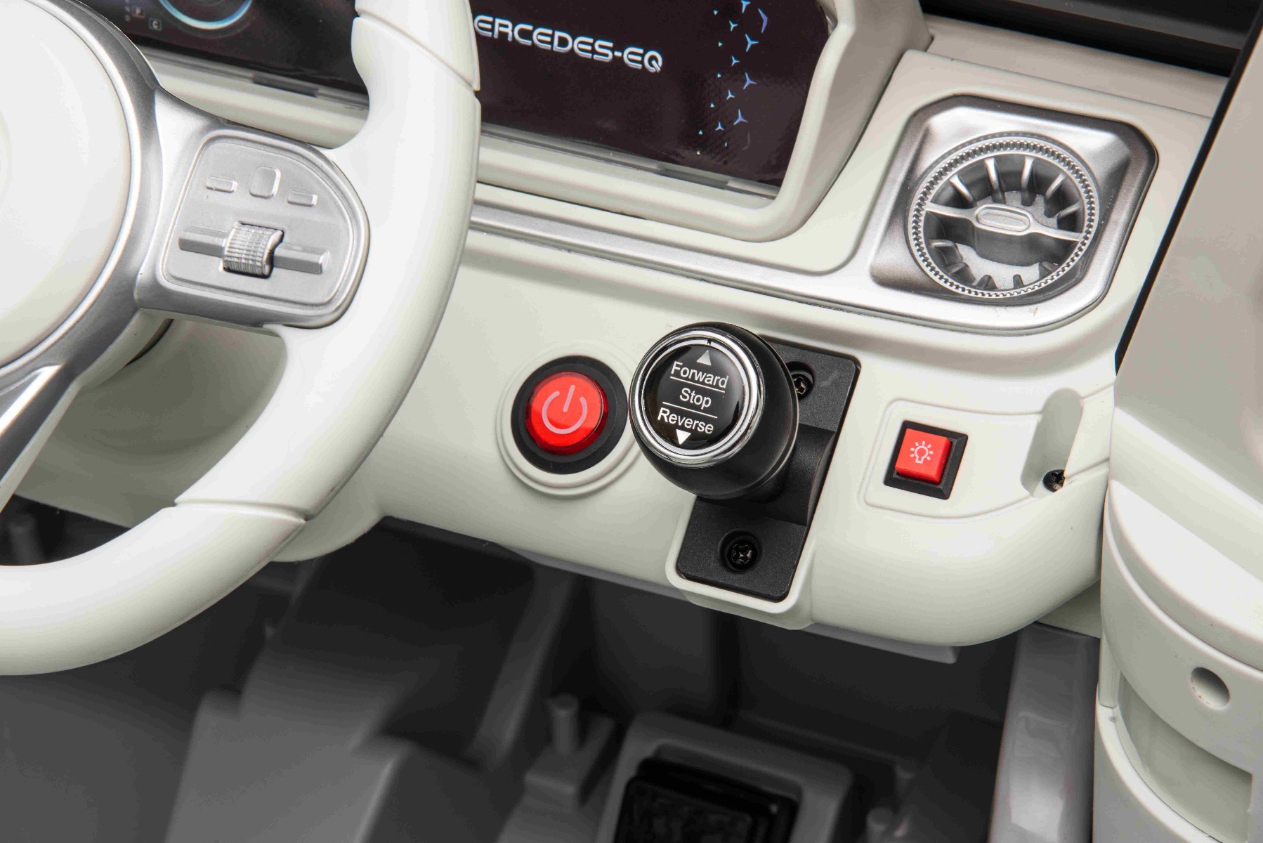 Mașinuță electrică de jucărie Mercedes-Benz EQG 12V, gri, componente ale caroseriei iluminate cu LED, lumini față și spate funcționale, telecomandă 2,4 GHz, intrare USB/Aux, baterie litiu, motor 2 x 35W, licență ORIGINALĂ - imagine 26
