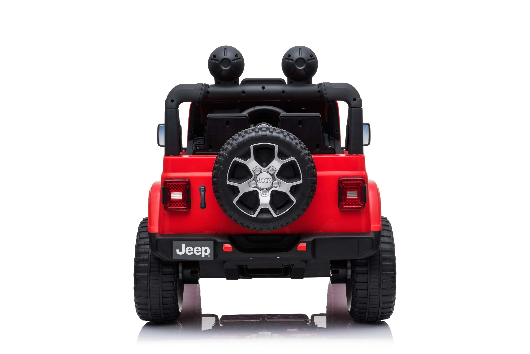 Mașinuță electrică pentru copii JEEP Wrangler, Roșu, scaun din piele, Radio cu intrare Bluetooth și USB, unitate 4x4, baterie cu litiu, roți EVA, suspensii spate, telecomandă de 2,4 GHz, comutator funcție telecomandă/ pedală, licențiat - imagine 2