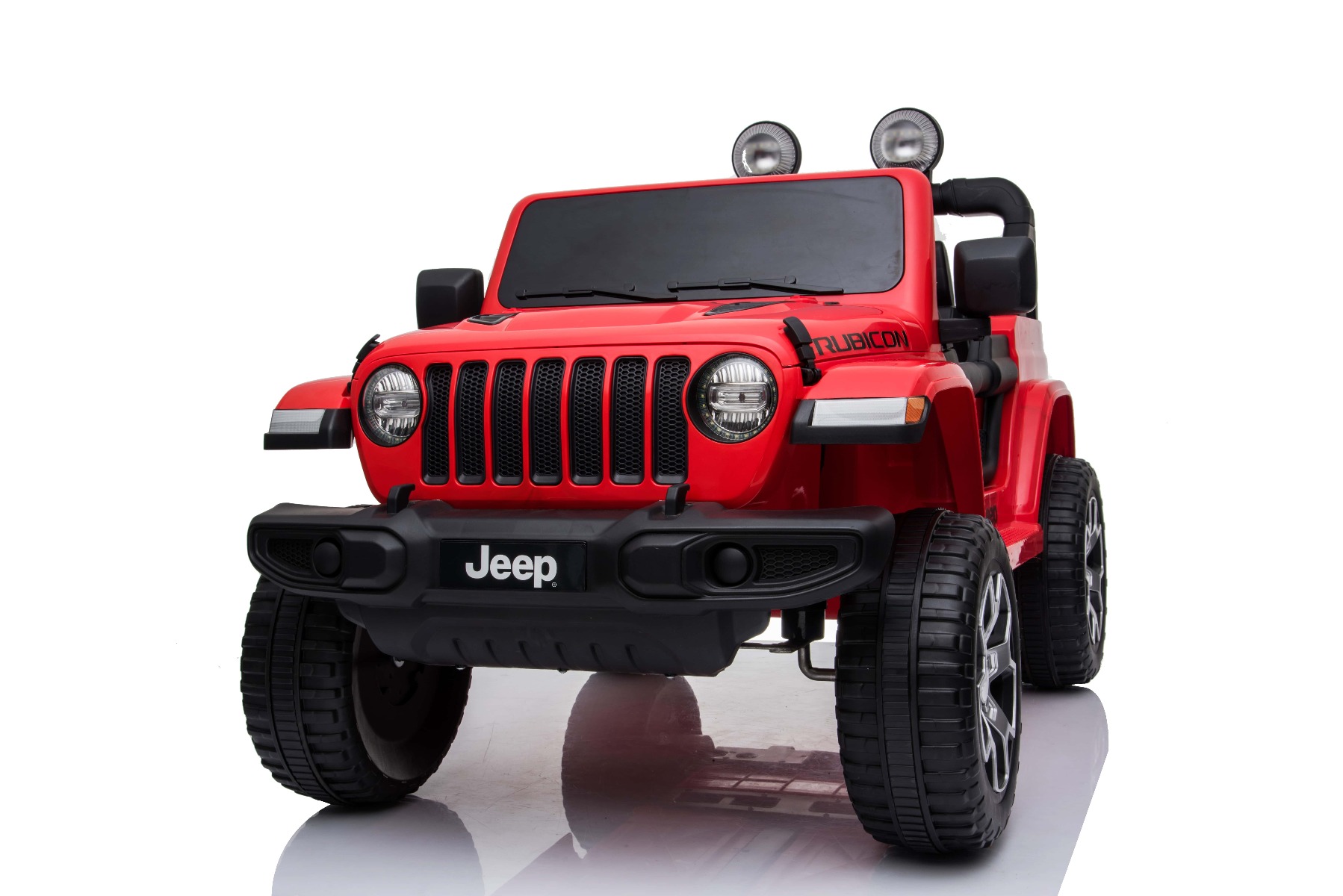 Mașinuță electrică pentru copii JEEP Wrangler, Roșu, scaun din piele, Radio cu intrare Bluetooth și USB, unitate 4x4, baterie cu litiu, roți EVA, suspensii spate, telecomandă de 2,4 GHz, comutator funcție telecomandă/ pedală, licențiat - imagine 5