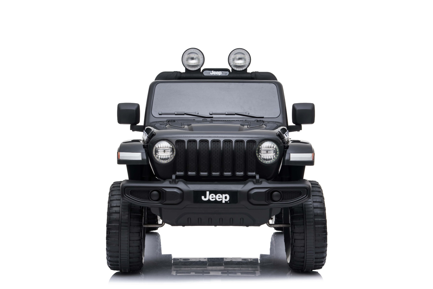 Mașinuță electrică pentru copii JEEP Wrangler, Negru, scaun din piele, Radio cu intrare Bluetooth și USB, unitate 4x4, baterie cu litiu, roți EVA, suspensii spate, telecomandă de 2,4 GHz, comutator funcție telecomandă/ pedală, licențiat - imagine 2
