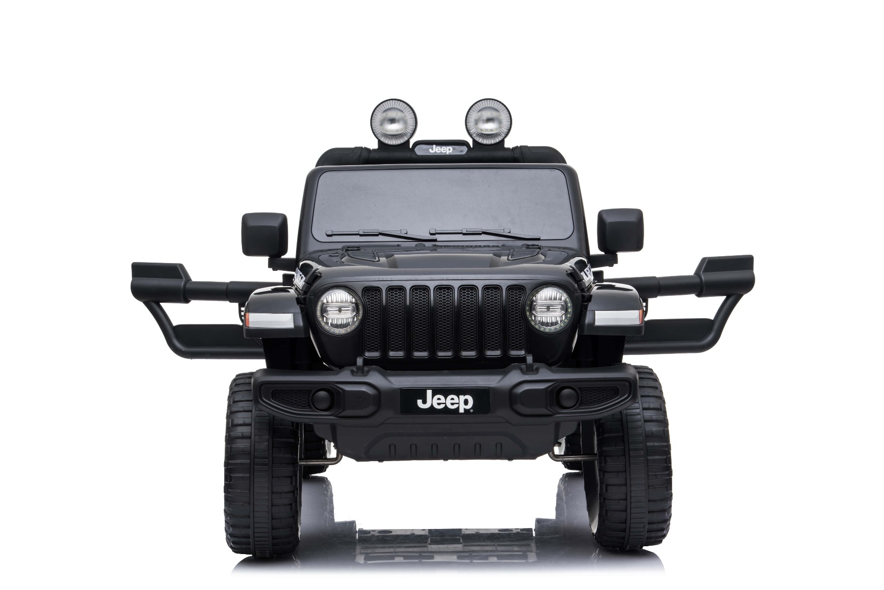 Mașinuță electrică pentru copii JEEP Wrangler, Negru, scaun din piele, Radio cu intrare Bluetooth și USB, unitate 4x4, baterie cu litiu, roți EVA, suspensii spate, telecomandă de 2,4 GHz, comutator funcție telecomandă/ pedală, licențiat - imagine 7