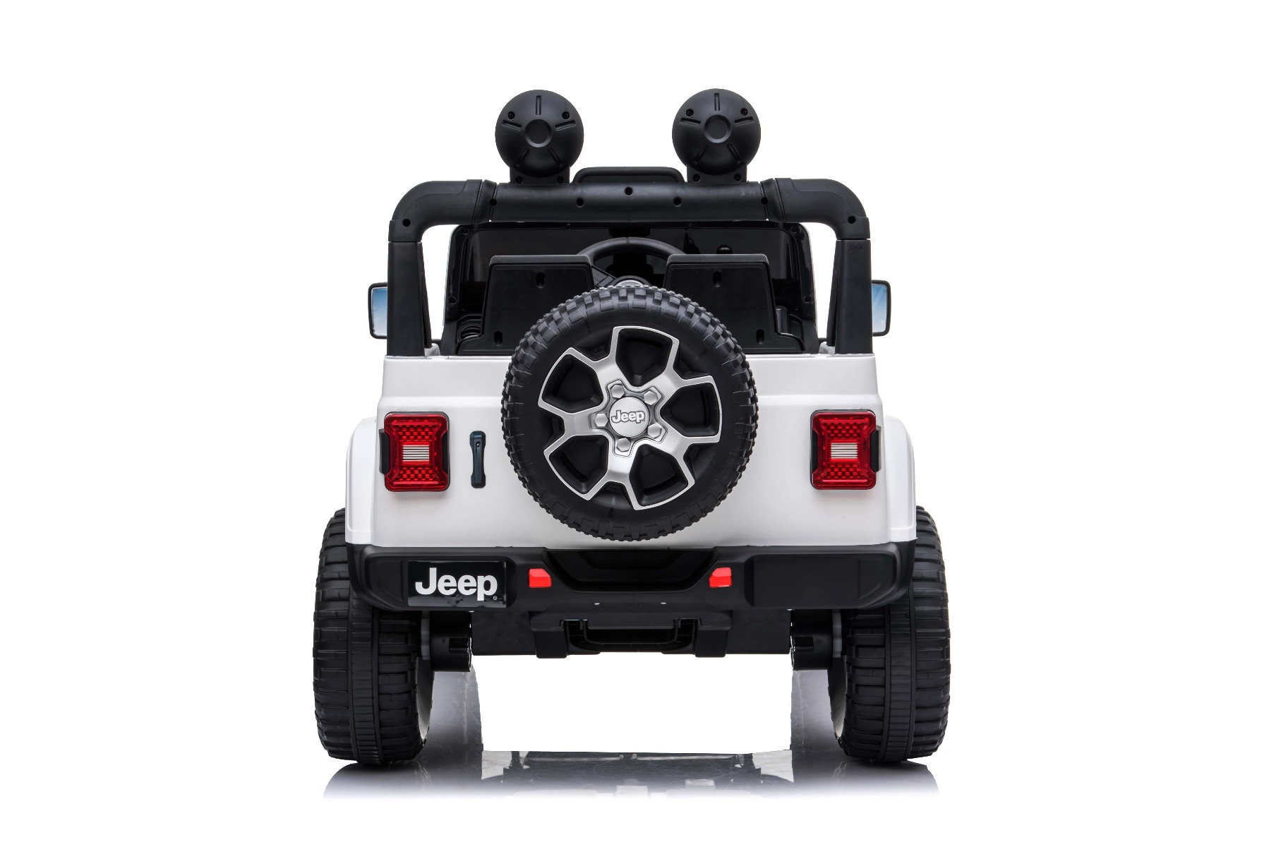 Mașinuță electrică pentru copii JEEP Wrangler, Alb, scaun din piele, Radio cu intrare Bluetooth și USB, unitate 4x4, baterie cu litiu, roți EVA, suspensii spate, telecomandă de 2,4 GHz, comutator funcție telecomandă/ pedală, licențiat - imagine 4