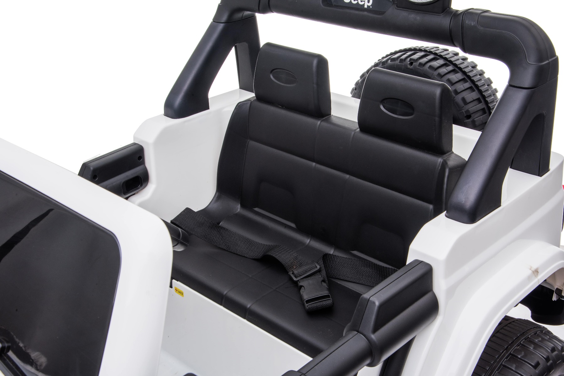 Mașinuță electrică pentru copii JEEP Wrangler, Alb, scaun din piele, Radio cu intrare Bluetooth și USB, unitate 4x4, baterie cu litiu, roți EVA, suspensii spate, telecomandă de 2,4 GHz, comutator funcție telecomandă/ pedală, licențiat - imagine 19
