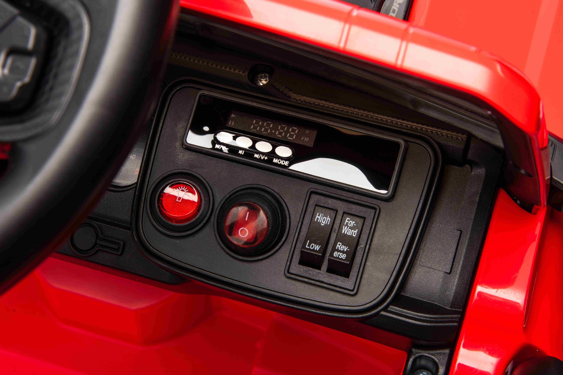 Mașina electrica copii Ford Bronco cu tracțiune spate cu licență (un singur loc), roz, baterie litiu, șasiu înalt, scaun lat, axă suspensie spate, telecomandă 2,4 GHz, player MP3 cu intrare USB, lumini LED - imagine 12
