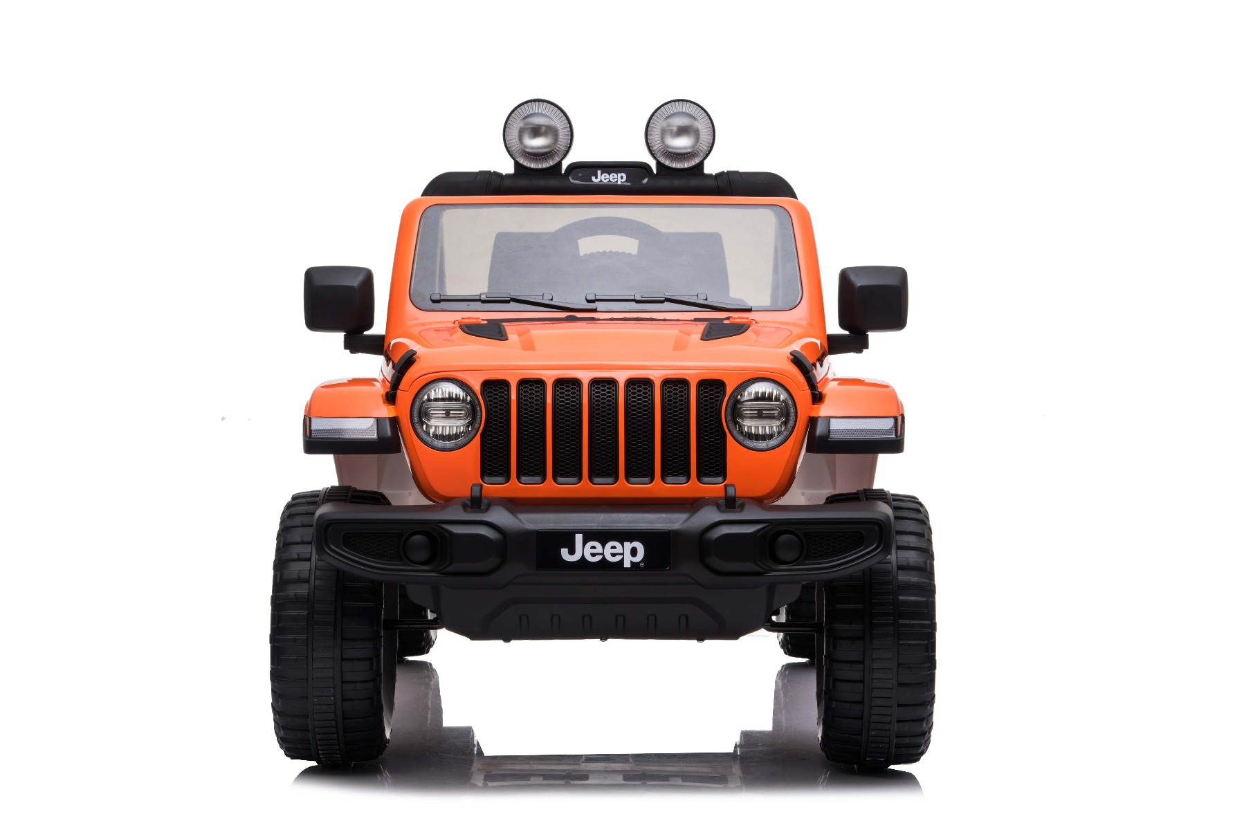 Mașinuță electrică pentru copii JEEP Wrangler, Portocaliu, scaun din piele, Radio cu intrare Bluetooth și USB, unitate 4x4, baterie cu litiu, roți EVA, suspensii spate, telecomandă de 2,4 GHz, comutator funcție telecomandă/ pedală, licențiat - imagine 3