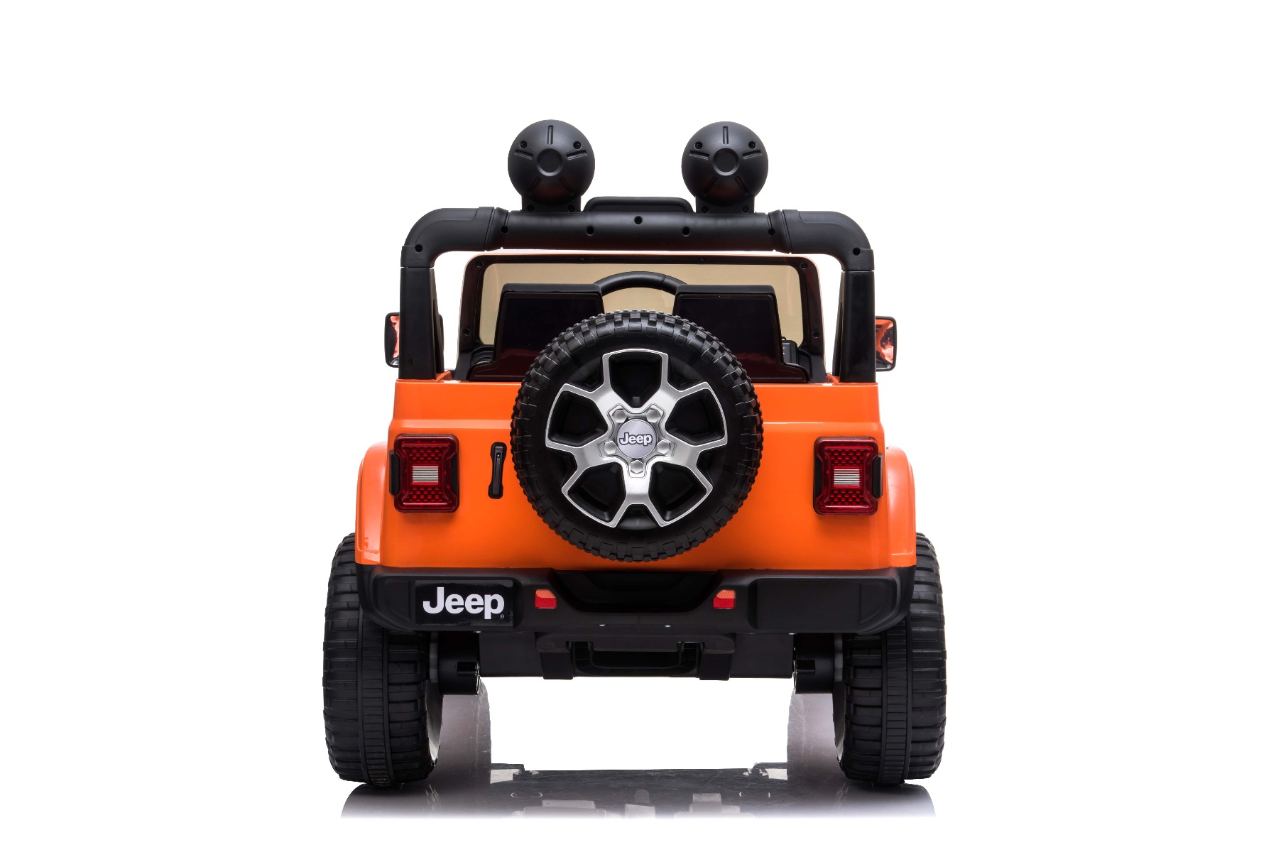 Mașinuță electrică pentru copii JEEP Wrangler, Portocaliu, scaun din piele, Radio cu intrare Bluetooth și USB, unitate 4x4, baterie cu litiu, roți EVA, suspensii spate, telecomandă de 2,4 GHz, comutator funcție telecomandă/ pedală, licențiat - imagine 5