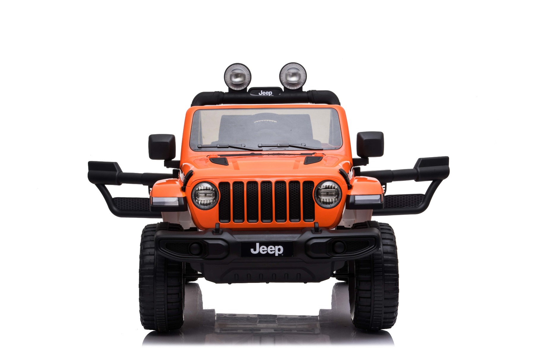Mașinuță electrică pentru copii JEEP Wrangler, Portocaliu, scaun din piele, Radio cu intrare Bluetooth și USB, unitate 4x4, baterie cu litiu, roți EVA, suspensii spate, telecomandă de 2,4 GHz, comutator funcție telecomandă/ pedală, licențiat - imagine 8