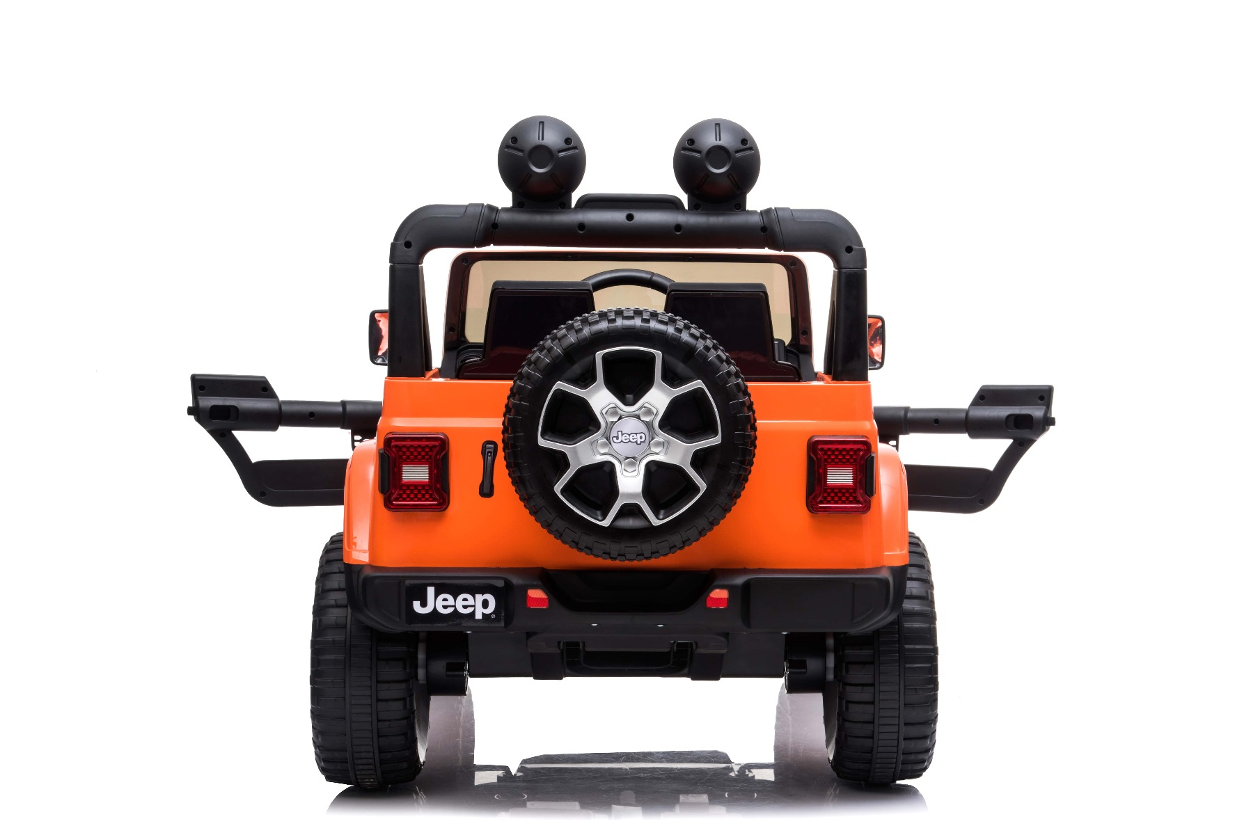 Mașinuță electrică pentru copii JEEP Wrangler, Portocaliu, scaun din piele, Radio cu intrare Bluetooth și USB, unitate 4x4, baterie cu litiu, roți EVA, suspensii spate, telecomandă de 2,4 GHz, comutator funcție telecomandă/ pedală, licențiat - imagine 11