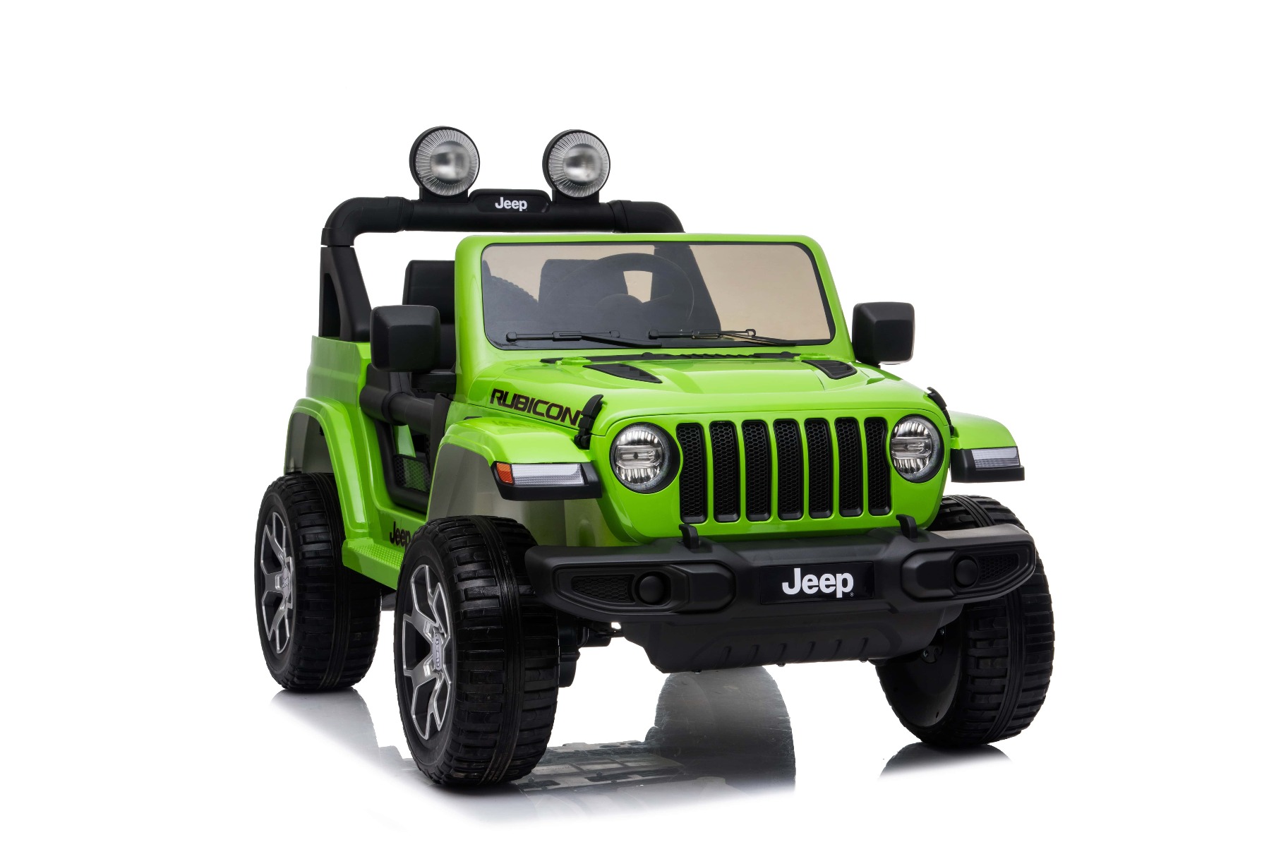 Mașinuță electrică pentru copii JEEP Wrangler, Verde, scaun din piele, Radio cu intrare Bluetooth și USB, unitate 4x4, baterie cu litiu, roți EVA, suspensii spate, telecomandă de 2,4 GHz, comutator funcție telecomandă/ pedală, licențiat - imagine 7