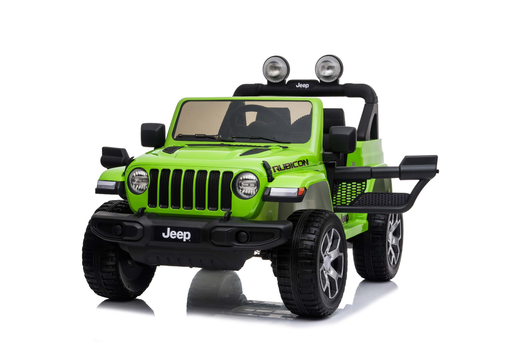 Mașinuță electrică pentru copii JEEP Wrangler, Verde, scaun din piele, Radio cu intrare Bluetooth și USB, unitate 4x4, baterie cu litiu, roți EVA, suspensii spate, telecomandă de 2,4 GHz, comutator funcție telecomandă/ pedală, licențiat - imagine 9