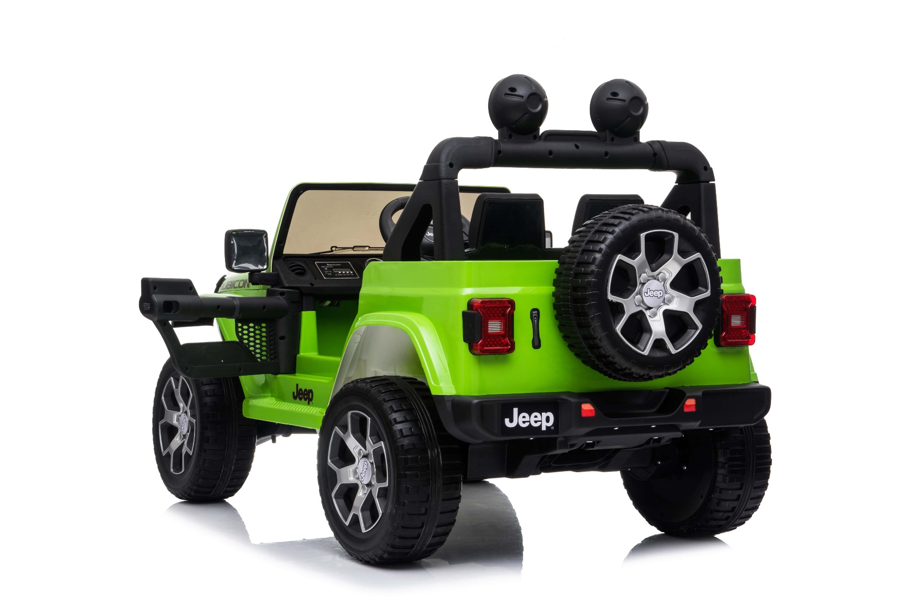 Mașinuță electrică pentru copii JEEP Wrangler, Verde, scaun din piele, Radio cu intrare Bluetooth și USB, unitate 4x4, baterie cu litiu, roți EVA, suspensii spate, telecomandă de 2,4 GHz, comutator funcție telecomandă/ pedală, licențiat - imagine 10