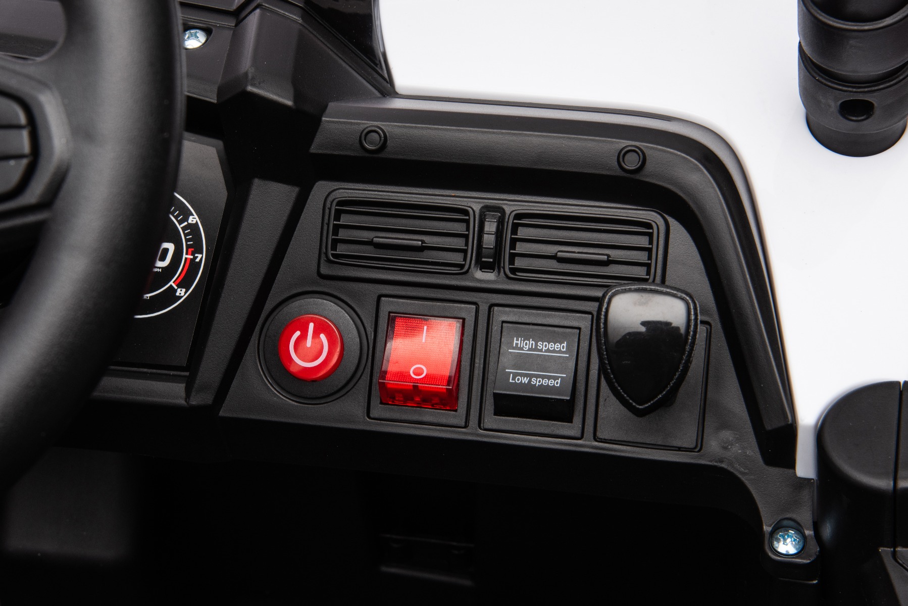 Mașină electrică copii UTV Small 12V, alb, Tracțiune spate, baterie 12V, Roți din plastic, banchetă dublă, Telecomandă 2,4 GHz, Un singur loc, MP3 player cu intrare USB/SD, Lumini LED - imagine 14