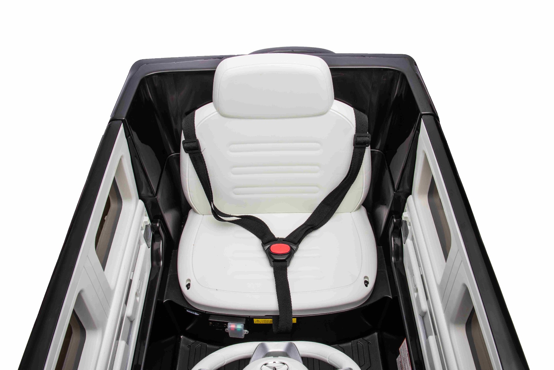 Mașinuță electrică de jucărie Mercedes-Benz EQG 12V, negru, componente ale caroseriei iluminate cu LED, lumini față și spate funcționale, telecomandă 2,4 GHz, intrare USB/Aux, baterie litiu, motor 2 x 35W, licență ORIGINALĂ - imagine 20