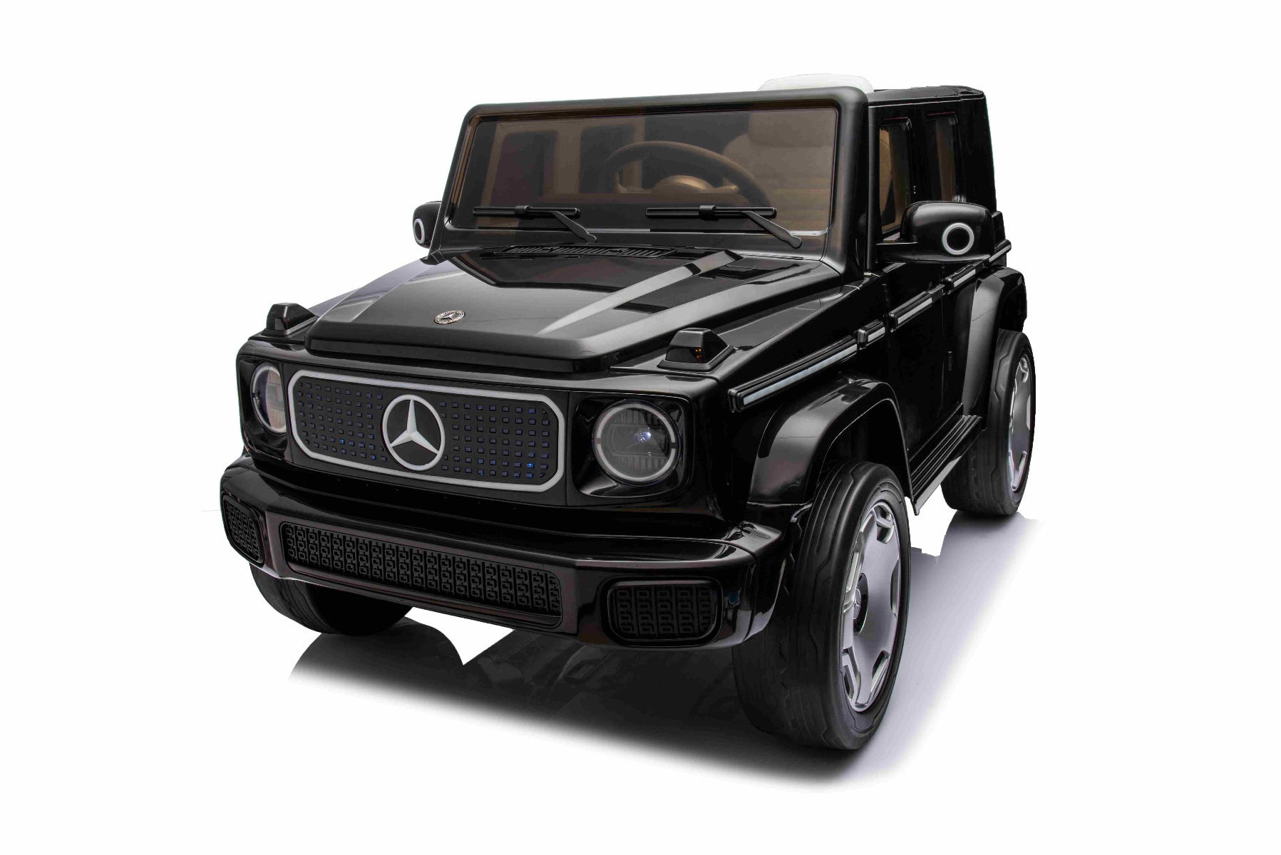 Mașinuță electrică de jucărie Mercedes-Benz EQG 12V, negru, componente ale caroseriei iluminate cu LED, lumini față și spate funcționale, telecomandă 2,4 GHz, intrare USB/Aux, baterie litiu, motor 2 x 35W, licență ORIGINALĂ - imagine 30