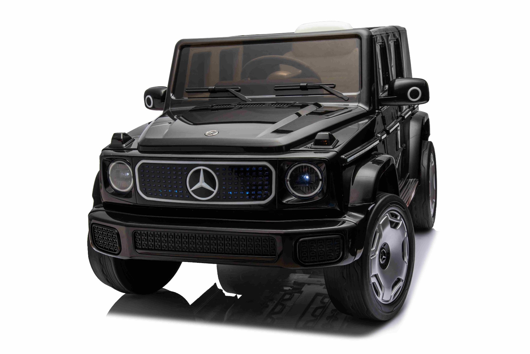 Mașinuță electrică de jucărie Mercedes-Benz EQG 12V, negru, componente ale caroseriei iluminate cu LED, lumini față și spate funcționale, telecomandă 2,4 GHz, intrare USB/Aux, baterie litiu, motor 2 x 35W, licență ORIGINALĂ - imagine 31