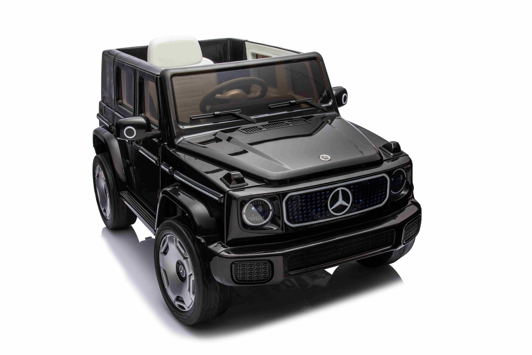 Mașinuță electrică de jucărie Mercedes-Benz EQG 12V, negru, componente ale caroseriei iluminate cu LED, lumini față și spate funcționale, telecomandă 2,4 GHz, intrare USB/Aux, baterie litiu, motor 2 x 35W, licență ORIGINALĂ - imagine 33