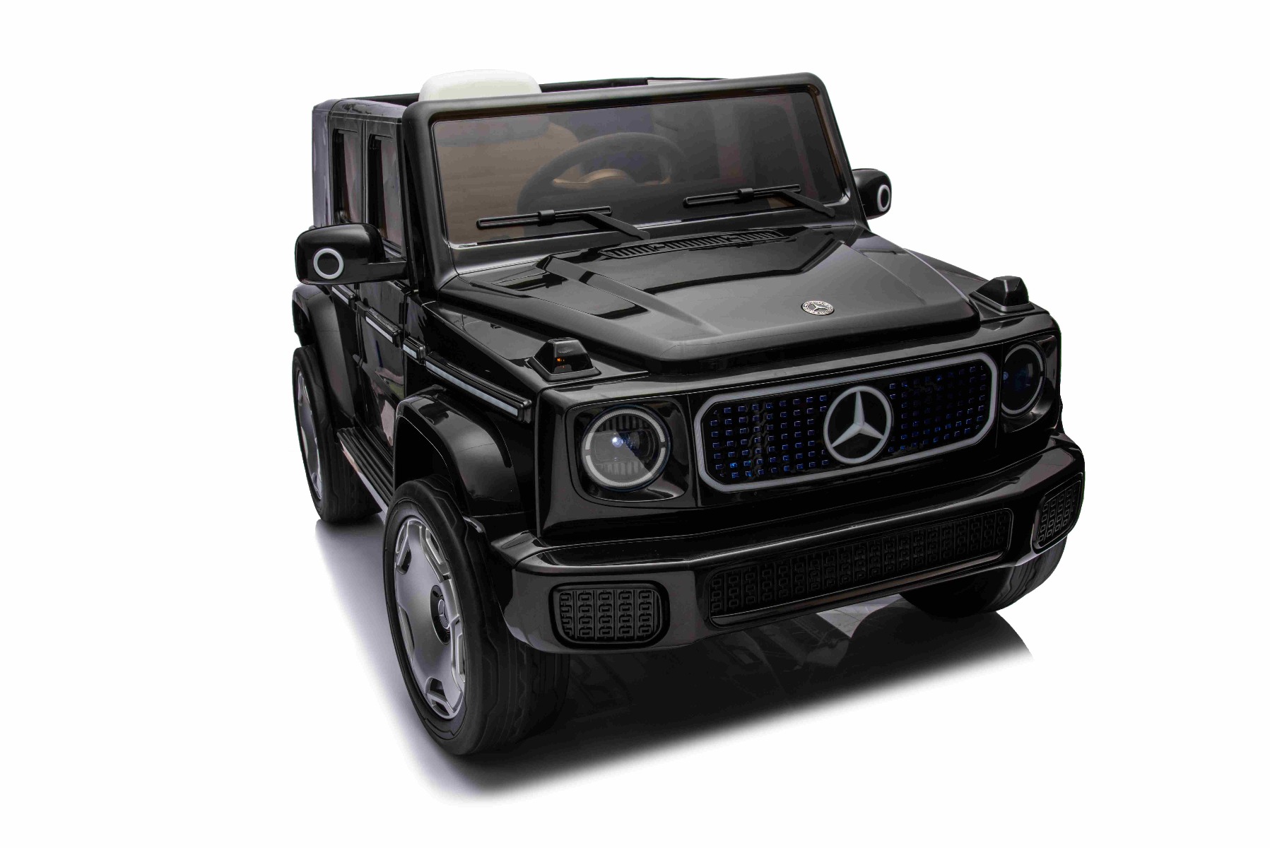Mașinuță electrică de jucărie Mercedes-Benz EQG 12V, negru, componente ale caroseriei iluminate cu LED, lumini față și spate funcționale, telecomandă 2,4 GHz, intrare USB/Aux, baterie litiu, motor 2 x 35W, licență ORIGINALĂ - imagine 34