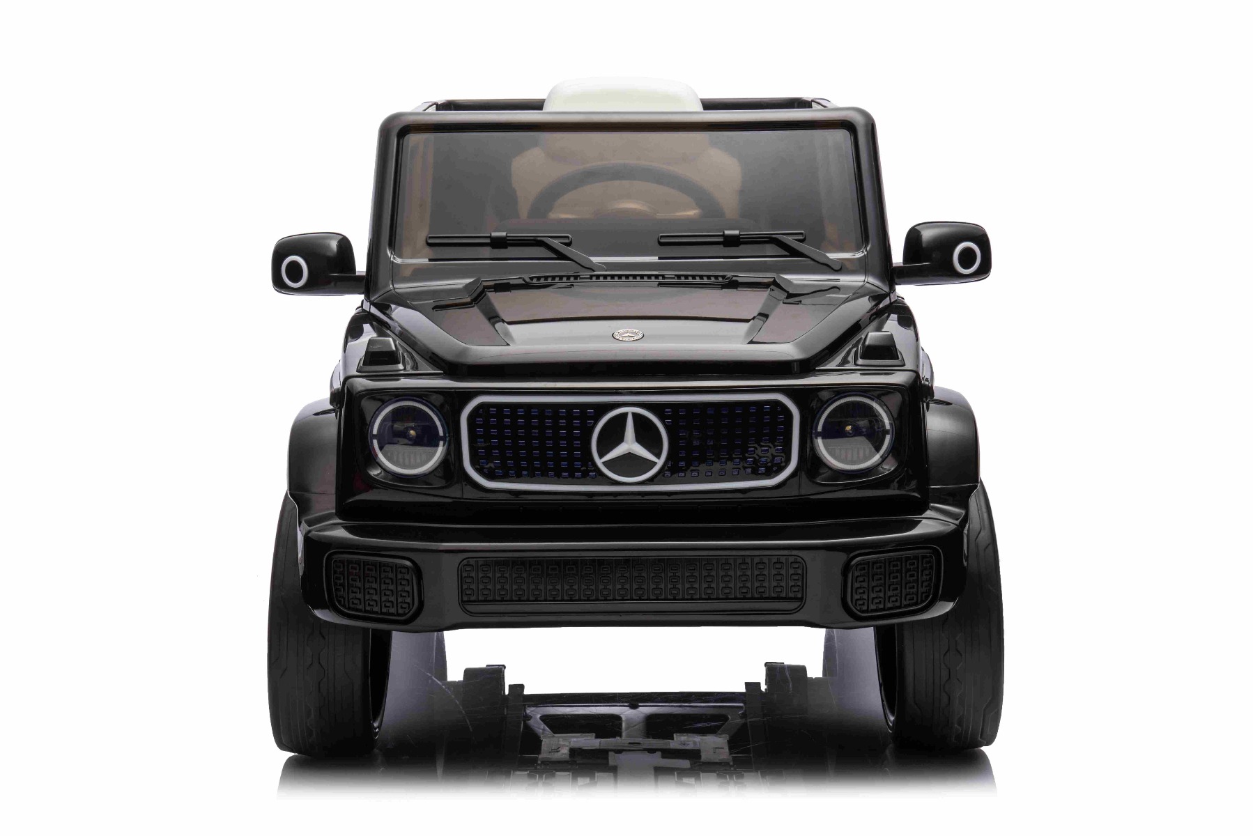 Mașinuță electrică de jucărie Mercedes-Benz EQG 12V, negru, componente ale caroseriei iluminate cu LED, lumini față și spate funcționale, telecomandă 2,4 GHz, intrare USB/Aux, baterie litiu, motor 2 x 35W, licență ORIGINALĂ - imagine 39