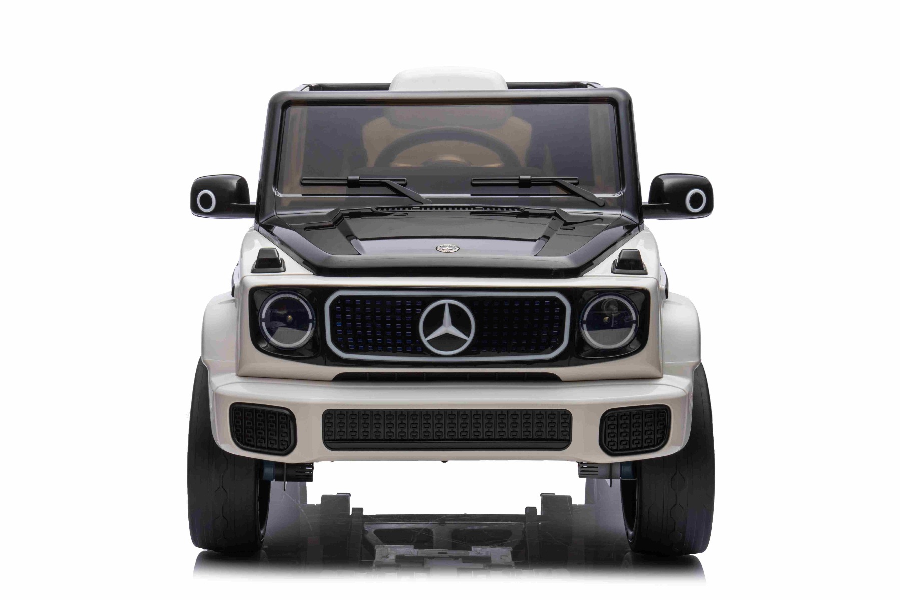 Mașinuță electrică de jucărie Mercedes-Benz EQG 12V, alb, componente ale caroseriei iluminate cu LED, lumini față și spate funcționale, telecomandă 2,4 GHz, intrare USB/Aux, baterie litiu, motor 2 x 35W, licență ORIGINALĂ - imagine 25